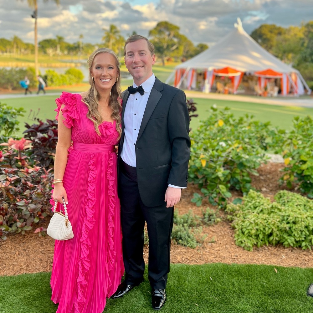 Mac Duggal Pink Ruffled Wedding Dress